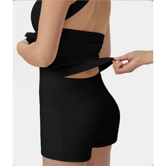 Halara Backless Twisted Dress in Black Size M Easy Peezy Edition - Picture 3 of 6